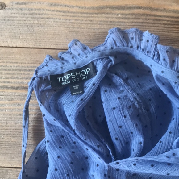TOPSHOP polka-dot blouse, long sleeves, Size 2 - Picture 3 of 6